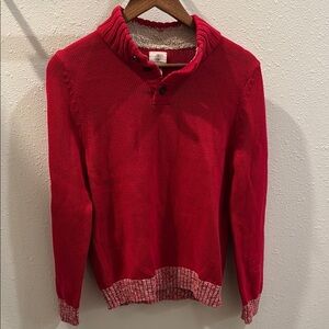 Lands' End Red Turtleneck Jacket Cozy Knit